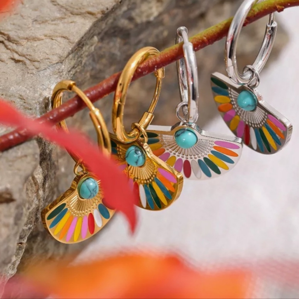 Gold plated Hoop Earrings - Picture 4 of 4